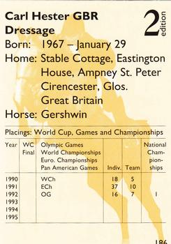 1995 Collect-A-Card Equestrian #186 Carl Hester / Gershwin Back